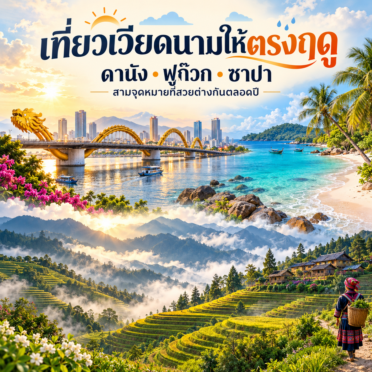 เที่ยวเวียดนามให้ตรงฤดู: ดานัง ฟูก๊วก และซาปา สามจุดหมายที่สวยต่างกันตลอดปี